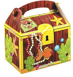 MustBeBonkers 25 Childrens Kids Pirate Treasure Chest Carry Food Meal Picnic Birthday Party Bag Boxes