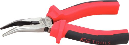 KS TOOLS 115.1018 - Pince à Bec Demi-Rond Coudé - Gamme Ergotorque - 165 mm