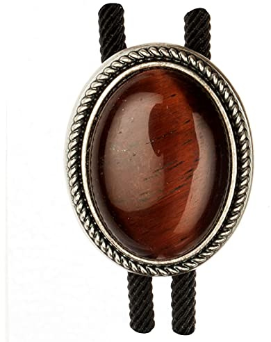 Piratenaden Bolotie Großes Tigerauge, Bolo Tie, Western-Krawatte, echt versilbert!
