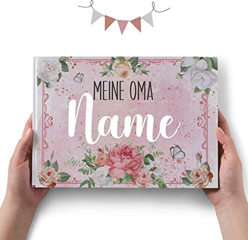 Rundfux® Oma und Enkelkind - EIN Erinnerungsalbum mit aufgedrucktem Namen der Omi | Besonderes Geschenk Geburtstag, Weihnachten