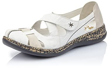 Rieker damer Sneaker MemoSoft sneakers N42K6, Weiß Weiss grå 80, 36 EU