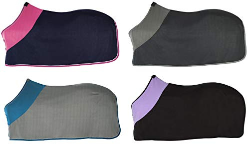 PFIFF 100983 Polarfleecedecke Fleecedecke Pferdedecke Abschwitzdecke, Blau/Pink, 155
