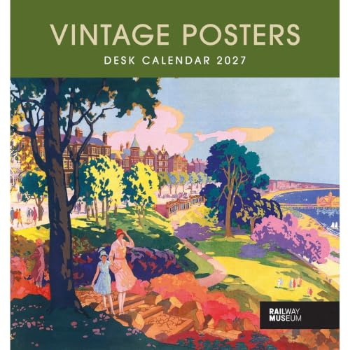Carousel Worldwide Vintage Posters 2027 Desk Calendar, Classic Travel & Art Posters, Desktop Tear-Off Calendar