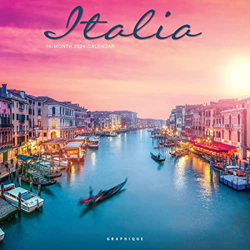 Italien | 2024 12 x 64 tum månatlig fyrkantig väggkalender | Graphique de France | Scenic Travel Europa Italienska Venedig Rom