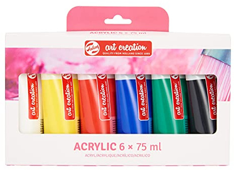 Talens Art Creation Set Acrylmalerei, 6 Farben (75-ml-Tuben) | Malen für Erwachsene