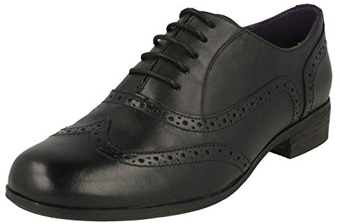 Clarks Hamble Oak, Zapatos de cordones brogue Mujer, Black Lea, 41 EU Ancho