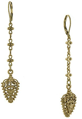 1928 Jewelry Art Nouveau Inspired Filigree Linear Earrings