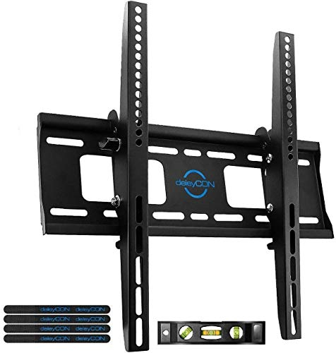 deleyCON Universale TV Staffa a Muro - 32-65 Pollici (81-165cm) - Fino a 75Kg e VESA 400x400mm - Inclinabile - Distanza Dalla Parete 56mm - TV LCD LED OLED
