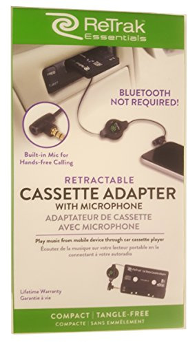ReTrak ETESCAS Retractable Cassette Player Adapter and Microphone