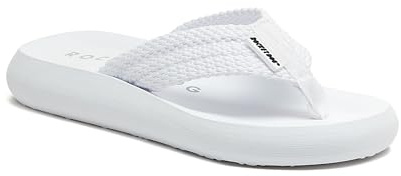Rocket Dog Women's Sunset Webbing Flip Flop, White, 6 UK