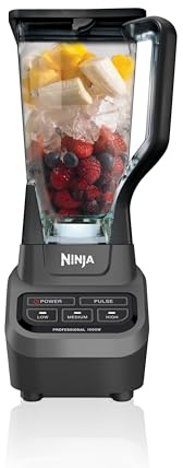 Ninja Professional Blender | Smoothie Blending, Drink Mixer, Grinder, Ice Crusher, Frozen Fruit Blending | 1000W Power, Total Crushing Technology, XL 72-oz. Pitcher | Black & Grey | BL610