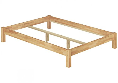 Erst-Holz®Doppelbett Futonbett Überlänge 140x220 Buche-Bettgestell massiv ohne Zubehör 60.84-14-220 oR