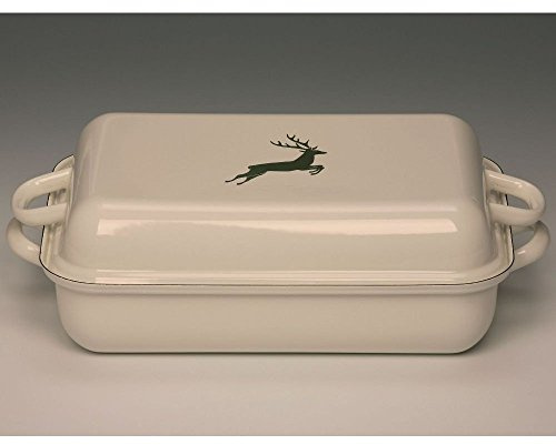 Riess Country-Hirsch Greenbaking Pan with Lid, Diameter-37 cm Off White