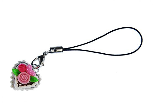 Miniblings Lebkuchenherz Handyanhänger Handyschmuck Kuchen Torte Rosen Herz | Kleiner Anhänger zum Kombinieren, aus Berlin, ein Mitbringsel mit Charakter