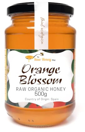Miel d’Oranger Brut Biologique Antonio, 500g – Certifié Bio, Non Pasteurisé, 100% Naturel – Miel Espagnol des Vergers d’Orangers de Séville – Léger & Floral avec Notes de Vanille, The Raw Honey Shop