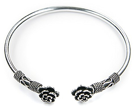 Drachensilber Armreif Rosen Armschmuck 925 Silber massiv Gothik Schmuck Rose Damen