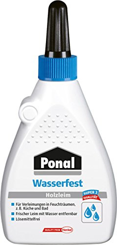 Ponal Pegamento para madera impermeable, sin disolventes, adhesivo de montaje de alta resistencia para cocina/baño, para montaje, pegado de juntas y superficies, 120 g, transparente