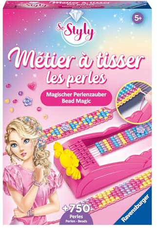 Ravensburger – So Styly – Métier à Tisser Les Perles – Loisir créatif – Création Bijoux – Bracelets – +750 Grosses Perles adaptées aux Petites Mains – Enfant – Dès 5 Ans – 18399 – Version française