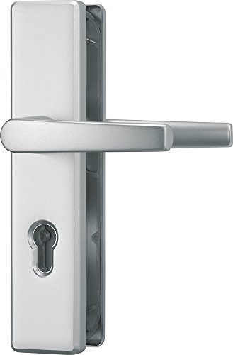 ABUS Türbeschlag KLS114 - für Innentüren und Wohnungstüren - beidseitiger Türgriff - für nach links und rechts öffnende Türen - VdS anerkannt - F1 (Aluminium Natur)