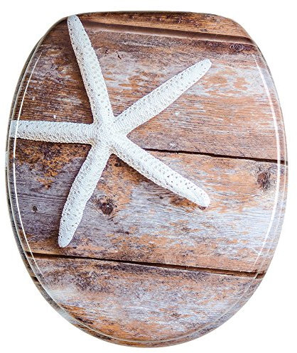 Sanilo WC Sitz mit Absenkautomatik, hochwertiger Toilettendeckel, einfache Montage, stabile Scharniere, Bahia