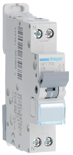 disjoncteur hager - 1 phase + neutre - 6a - 6ka - courbe c - vis / vis
