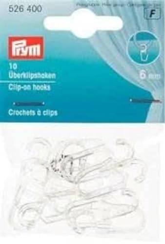 Prym 526400 Überklipshaken 6 mm transparent