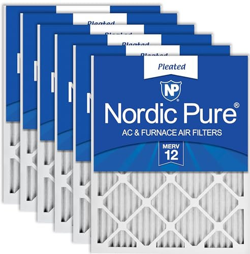 Nordic Pure 20x22x1CustomM12-6 Merv 12 AC Furnace Filter, 6 Piece