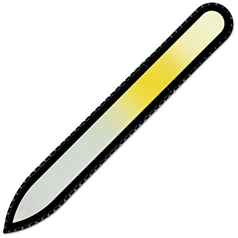 Mont Bleu Lime à ongles en verre coloré livrée dans un étui de velours noir - Lime en verre trempé fabriquée en République tchèque