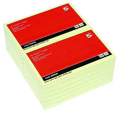 Gelbe Haftnotizen, 125 x 75mm, FSC-Siegel, 100 Blatt pro Block, 12 Blöcke pro Pack