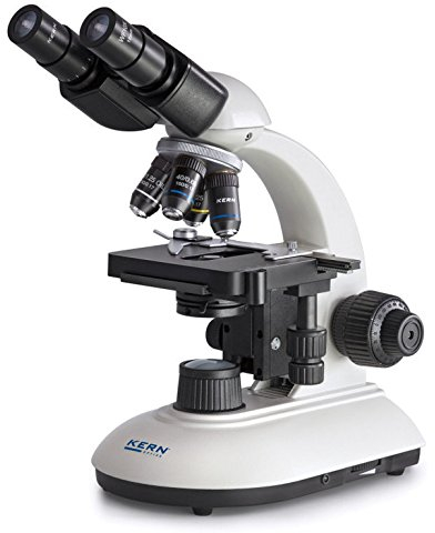 Microscope à Lumière Transmise [Kern Obe 113] Le Robuste pour Une Utilisation à L'école, en Formation Ou en Laboratoire, Système Optique : Achromatique, Tube : Binoculaire, Objectif : 4X / 10X / 40X / 100X, Éclairage : Led 3W