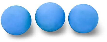 PRICE Hundeball für kleine Hunde, robust, Gummi, Hellblau, 3 Stück