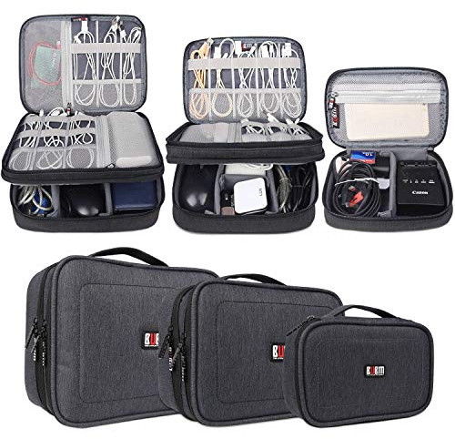 BUBM Multi-Function Travel Bag with Double Layer for Electronic Accessories Such as Power Supply, Mouse and USB Mesh