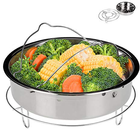 Secura Stainless Steel 6-quart Electric Pressure Cooker Steam Rack Steamer Basket Insert Set