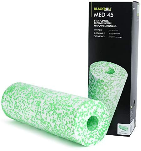 BLACKROLL® MED 45 Faszienrolle (45 cm x 15 cm), weiche Massagerolle für schmerzempfindliche Menschen, Fitness-Rolle für schonende Massage, ideal für zu Hause, weiche Härte, Made in Germany, Weiß/Grün