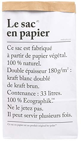 Le sac en papier Sac de rangement en papier kraft 33 L