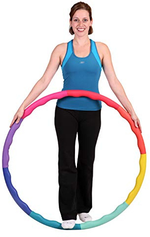 Weighted Hula Hoop, ACU Hoop 3M - 3.2lb Medium, Weight Loss Fitness Exercise Sports Hoop with Wavy Ridges (Rainbow Colors)