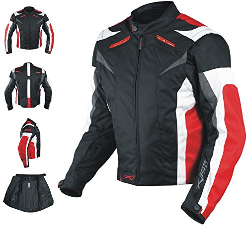 Moto CE Protecciones Textil Chaqueta Manga Desmontable Chaleco Térmico Rojo S