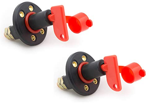 2 x 12V Batteriehauptschalter Stromunterbrecher 300 A | Für Boot | Verstärkte Konstruktion | Durchmesser: 6 mm