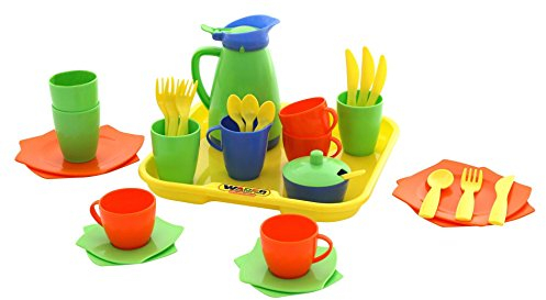 WADER 34 tlg Kaffee Speise Service Tablett Puppenservice Kinderservice