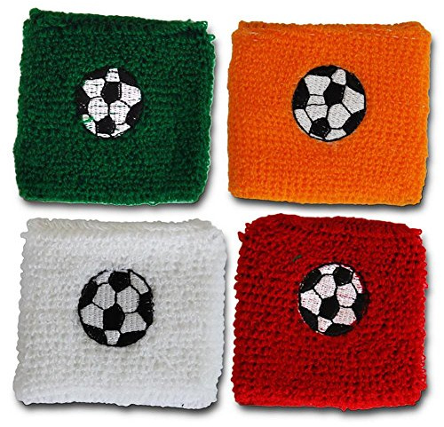 12 Stück Fussball Schweißband, bestickt mit Fußball, Textilband, Sportband, F...