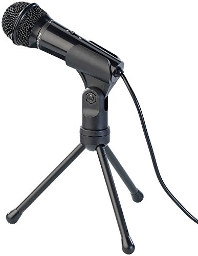 auvisio Micro: Kondensator-Mikrofon mit Stativ für PC und Notebook, 3,5-mm-Klinke (Mikrofon mit Klinkenstecker, Karaoke, Laptop Tisch)
