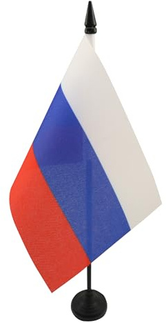 AZ FLAG Bordsflagga Ryssland 15x10 cm Rysk 100D Polyester Plastfot