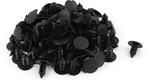 sourcing map Push Clips Kunststoff 8mm Loch Schwarz 100 Stk. Für Auto | Abriebfest, Einfache Installation, Für Türverkleidung, Stoßstange, Kofferraum, Direkter Austausch