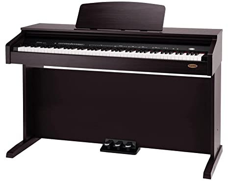 Classic Cantabile DP-210 RH E-Piano (Digitalpiano mit Hammermechanik, 88 Tasten, 2 Anschlüsse für Kopfhörer, USB, Metronom, 3 Pedale, Piano für Anfänger) Rosenholz