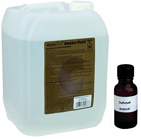 5 Liter Eurolite C (Standard) Nebelfluid + 30 ml Duftstoff Disco-Energy, Smoke-Fluid, Nebel-Fluid-Flüssigkeit für Nebelmaschine