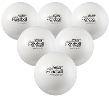 Volley Weichschaumbälle Set Mini Handball | Strapazierfähig, elastisch, ELE-Elefantenhaut, abwaschbar | 3er Set inkl. Netztasche | 16 cm Ø | 150 g | Soft-Handball