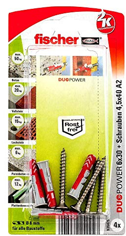 Fischer DUOPOWER 6 x 30 S A2 K (4) Art. 535475. Cantidad: 1