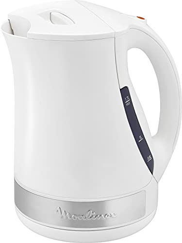 Moulinex BY108110, Tetera eléctrica (corriente alterna) 1.7L, 2400W, acero inoxidable, color blanco