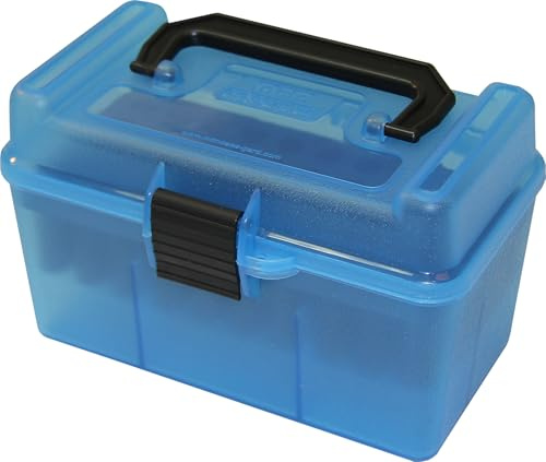 MTM Deluxe - Scatola per munizioni con manico 22-250 Remington, 243 Winchester, 308 Winchester 50-round in plastica, medio
