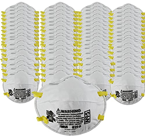 3M Personal Protective Equipment Particulate Respirator 8210, Pack of 160, N95, Disposable, NIOSH APPROVED, Smoke, Dust, Grinding, Sanding, Sawing, Sweeping